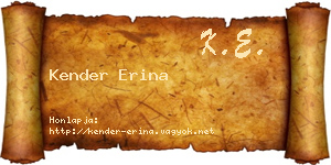 Kender Erina névjegykártya